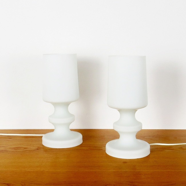 Skleněné stolní lampy - pár