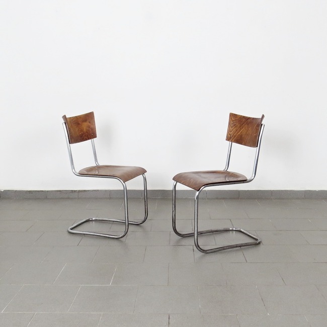 Trubkové židle - Mart Stam (pár)